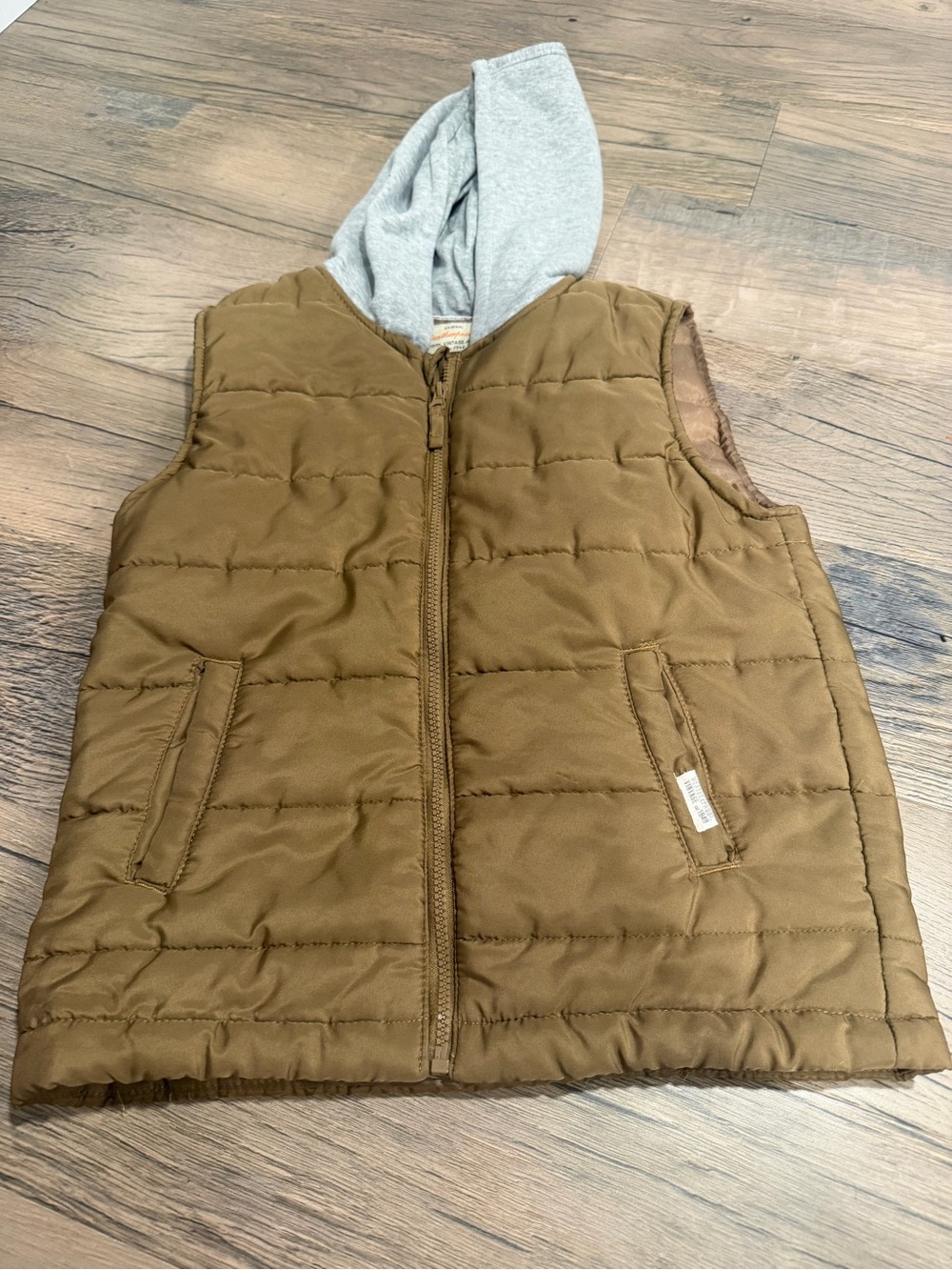 Weatherproof Brown Quilted Hooded Puffer Vest